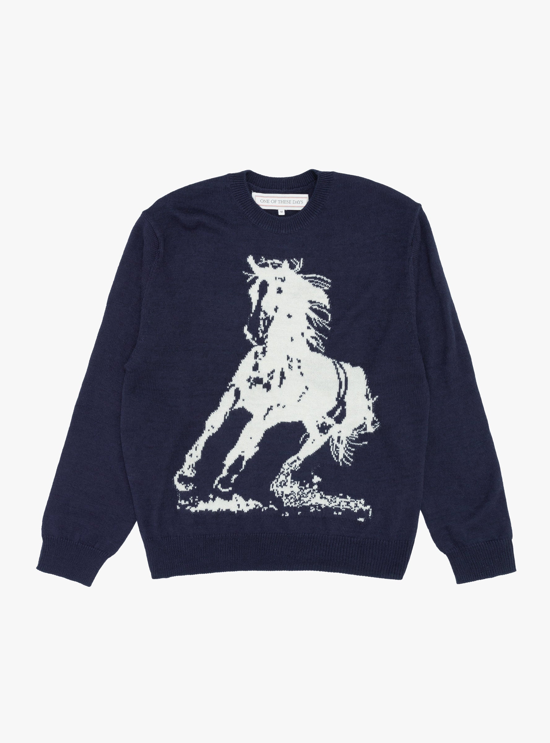 Running Horse Knit Sweater Navy by One of These Days Couverture