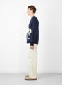 Running Horse Knit Sweater Navy by One of These Days at Couverture and The Garbstore side profile