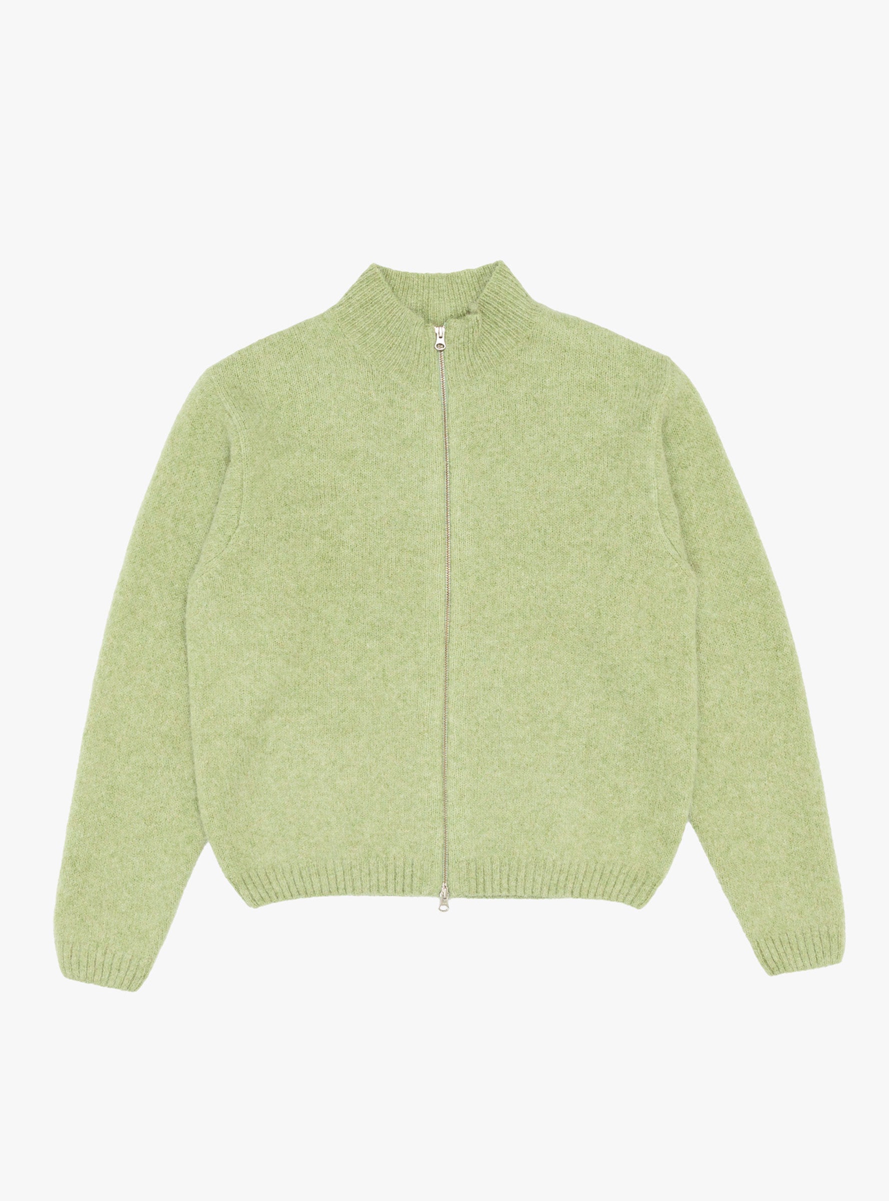 STUSSY FULL ZIP BRUSHED MERINO SWEATER