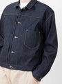 Type 1+ Cashmere Denim Jacket Rinse by TDR at Couverture and The Garbstore close up 