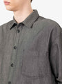 Mitchum Cotton Linen LS Shirt Charcoal by YMC at Couverture and The Garbstore close up 