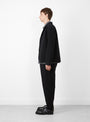 Scuttlers Wool Blend Seersucker Jacket Black by YMC at Couverture and The Garbstore side profile 
