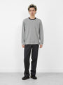 The 32G Smooth Knit LS Tee in Ivory and Black from Batoner at Couverture and The Garbstore
model front