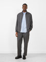 Stand Collar Zip Up Blouson Charcoal Grey by Farah Japan at Couverture & The Garbstore Model Front View
