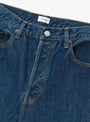Straight 5 Pocket Pants Dark Blue Damage by CIOTA at Couverture & The Garbstore
Close-up