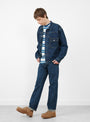 Single Pocket Denim Jacket Dark Blue Damage by CIOTA at Couverture & The Garbstore
Side