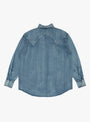 Denim Western Shirt Mid Indigo Wash by Carter Young at Couverture & The Garbstore
Back View