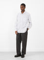 Regular Collar Shirt White Stripe by Still by Hand at Couverture & The Garbstore
Front View2