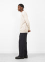 Wave Cotton Knit Pullover in Beige by Yonetomi at Couverture & The Garbstore Model Side View