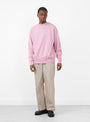 Wave Cotton Knit Pullover in Pink by Yonetomi at Couverture & The Garbstore Model Front View