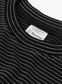 New Basic T-Shirt Black Stripe by Yonetomi at Couverture & The Garbstore Detail Collar