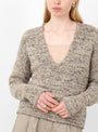 Marl V Neck Jumper in Brown by Lauren Manoogian at Couverture & The Garbstore
Close-up View