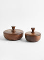 Walnut L Bowl Container - Triangle Knob by Small Goods Design at Couverture & The Garbstore
Pair