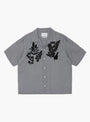Flower Hand Embroidery Shirt Gray by NÒMARYTHM TEXTILE at Couverture & The Garbstore 
Front