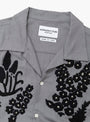 Flower Hand Embroidery Shirt Gray by NÒMARYTHM TEXTILE at Couverture & The Garbstore 
Close-up