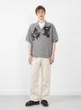 Flower Hand Embroidery Shirt Gray by NÒMARYTHM TEXTILE at Couverture & The Garbstore 
Front2