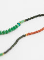 Drop Bead Necklace Coral and Green by Blythe Bruckner at Couverture and The Garbstore Detail