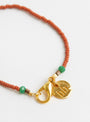 Drop Bead Necklace Coral and Green by Blythe Bruckner at Couverture and The Garbstore Clasp