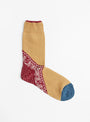 96 Yarns Heel Paisley Bandana Socks Red by Kapital at Couverture & The Garbstore