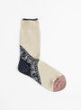 96 Yarns Heel Paisley Bandana Socks Navy by Kapital at Couverture and The Garbstore