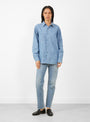 Work Shirt Chambray by Chimala at Couverture & The Garbstore 
Model Front View