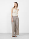 Japanese Georgia Trouser in Bark and Ecru by Cawley at Couverture & The Garbstore 
Model Front View