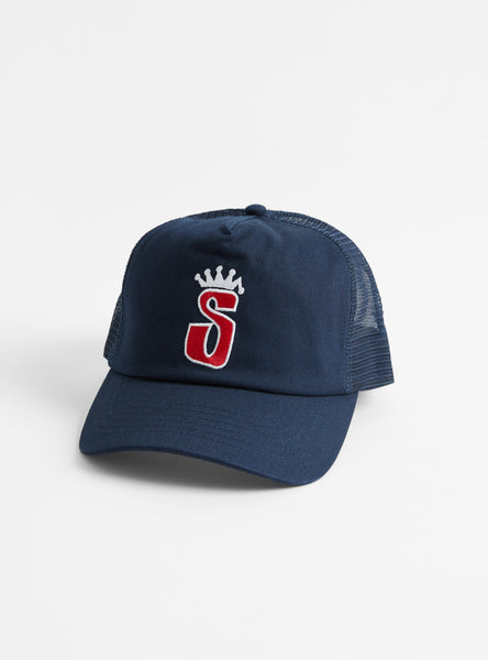 帽子 Stussy Trucker S Crown Snapback Stussy Trucker S Crown Snapback Navy Men's - SS25 - US