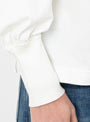 Mock Neck Gather Long Sleeve T-Shirt Off White by BEAMS BOY at Couverture & The Garbstore
Close-up