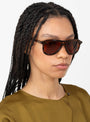 Miracle Sunglasses in Havana and Brown by Akila at Couverture & The Garbstore
Model View
