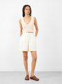 Rack Shell Knit Top in Ivory by Lauren Manoogian at Couverture & The Garbstore
Model Front View