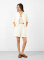 Rack Shell Knit Top in Ivory by Lauren Manoogian at Couverture & The Garbstore
Model Front View