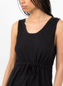 Laced Tank Top in Black by Lauren Manoogian at Couverture & The Garbstore Model Front View