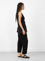 Laced Tank Top in Black by Lauren Manoogian at Couverture & The Garbstore Model Side View