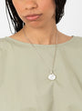 Wavelet Necklace Moonstone by Lizzie Ames at Couverture & The Garbstore 
Model front view
