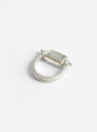 Sling Ring Green Moonstone by Lizzie Ames at Couverture & The Garbstore
Back View