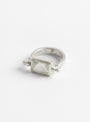 Sling Ring Green Moonstone by Lizzie Ames at Couverture & The Garbstore
Front View