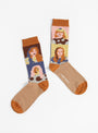 The Intern Socks Brown Coral Faces by Henrik Vibskov at Couverture & The Garbstore
Pair
