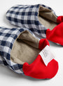 Cozy linen gingham × Linen slippers by Merippa at Couverture & The Garbstore
Side