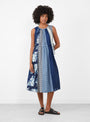 Patchwork KAHLO Dress Indigo by Kapital at Couverture & The Garbstore Model Front