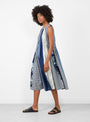 Patchwork KAHLO Dress Indigo by Kapital at Couverture & The Garbstore Model Side