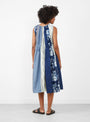 Patchwork KAHLO Dress Indigo by Kapital at Couverture & The Garbstore Model Back