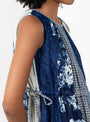 Patchwork KAHLO Dress Indigo by Kapital at Couverture & The Garbstore Model Detail