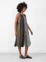 Patchwork KAHLO Dress Black by Kapital at Couverture & The Garbstore Model Side