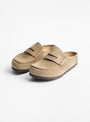Naples Wrapped Narrow Fit Sandal Taupe by Birkenstock at Couverture & The Garbstore 
Front 