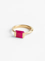 Square Ring Gold and Magenta Chalcedony by Beatriz Palacios at Couverture & The Garbstore
Front
