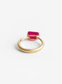 Square Ring Gold and Magenta Chalcedony by Beatriz Palacios at Couverture & The Garbstore
Back