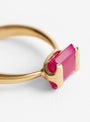Square Ring Gold and Magenta Chalcedony by Beatriz Palacios at Couverture & The Garbstore
Side