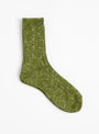 Slub Low Guage Rib Socks Khaki by Mauna Kea at Couverture & The Garbstore
Front