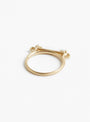 Iridescent Bar Ring Gold Vintage Glass by Beatriz Palacios at Couverture & The Garbstore Back