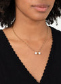 Gold Chain with Pearl Ball Piercing Necklace by Beatriz Palacios at Couverture & The Garbstore
Model 